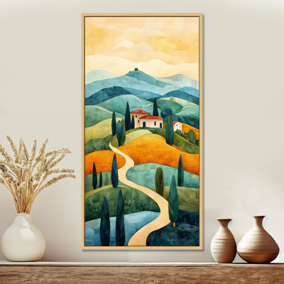 Green Orange Caelo II – Mediterranean Canvas Prints, Warm Framed Wall Art