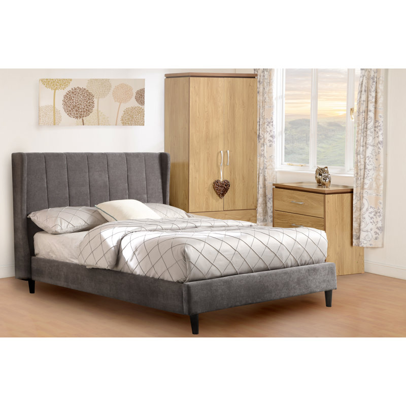 Swithun Upholstered Bed Frame, Kingsize (5'), Grey Velvet