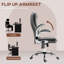 Chaise de bureau à hauteur réglable, grise, avec fonctions de vibration et de chaleur - massage et chauffage gris - revêtement, siège, rabattable, roues pivotantes sécurisées pour le confort au travail