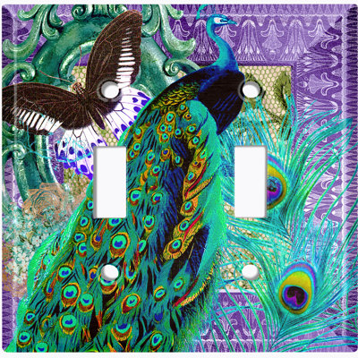 Patterned 2 - Gang Toggle Light Switch Standard Wall Plate