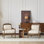 Fauteuil d'appoint Mid-Century moderne de 26,6 po avec dossier en rotin et structure en bois d'hévéa Marindale