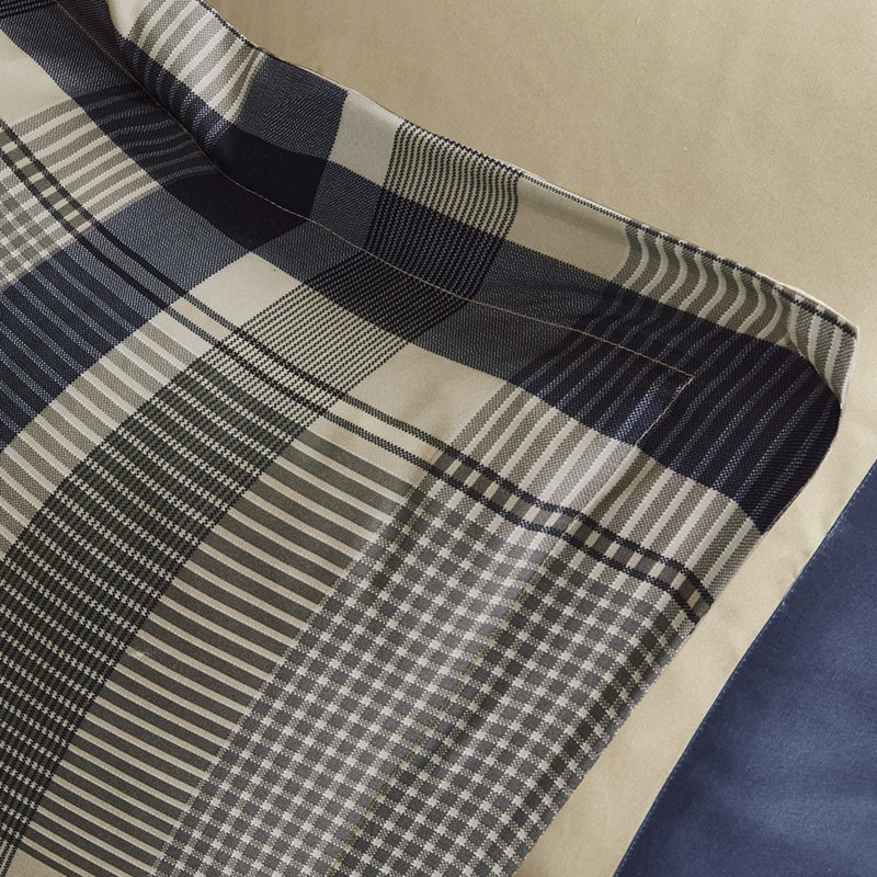 Drap écossais avec édredon, draps multicolores et taies d'oreiller