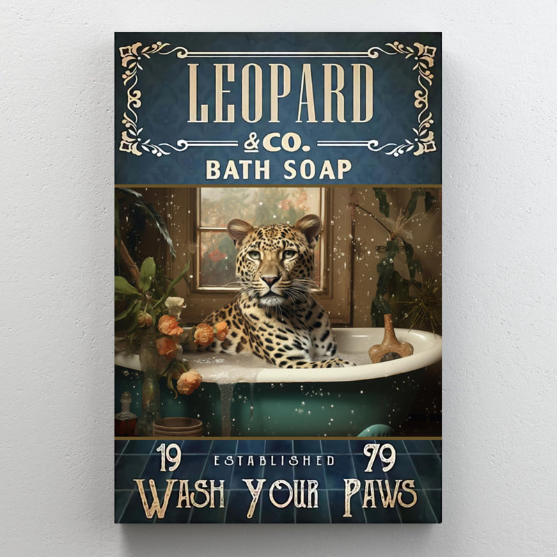 Ingard " Leopard Bath Soap ", 14" H x 11" W x 1.25" D