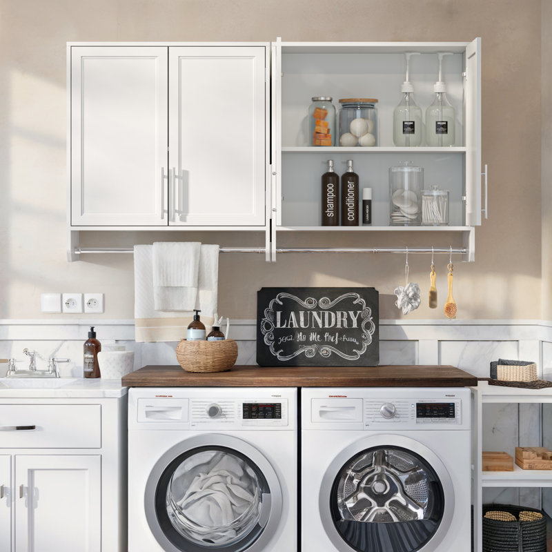 59" Wall Cabinet with Hanging Rod