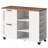 Lateral File Cabinet With Locking Casters, Printer Stand With File Drawers and Open Shelves, Mobile Filing Cabinet With 2 Storage drawer