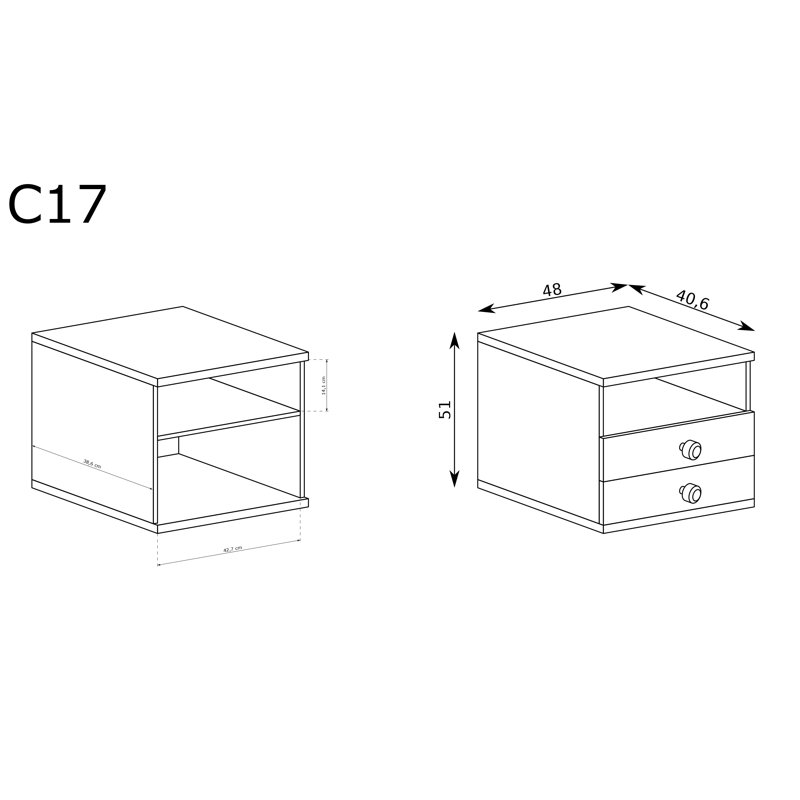 BEDSIDE TABLE Cali C-17