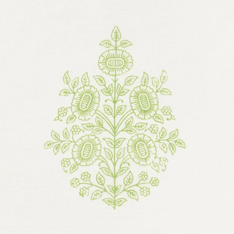 Asara Flower Sheer Fabric, Green