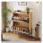 2-Drawer Wooden Shoe Cabinet with Rattan Doors-2132246660