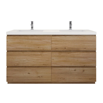 Ferrante 59.05'' Double Bathroom Vanity with Acrylic Top