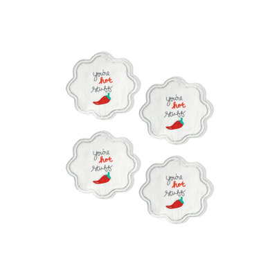 You're Hot Stuff" Embroidered Cocktail Napkins (Set of 4)