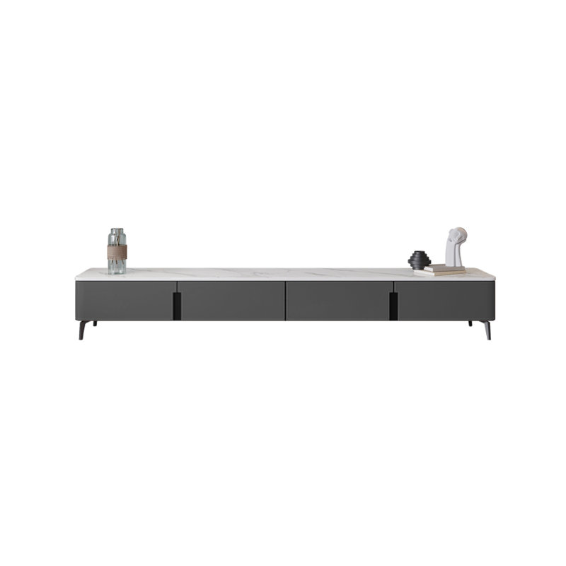 Meuble télé de luxe de style italien, Gris, 70.87"