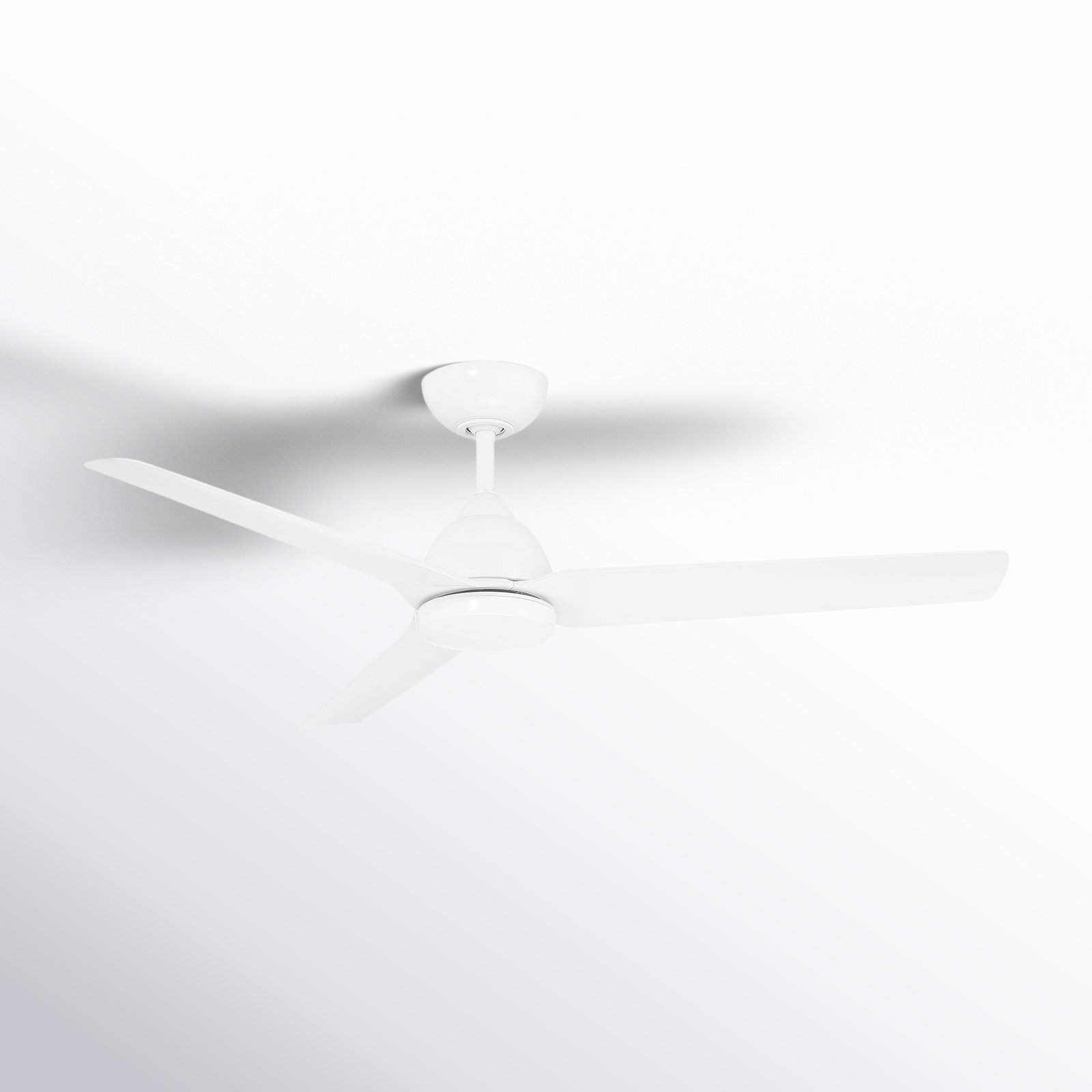 Mocha 54" Smart Ceiling Fan with Light Kit, Without Light Kit, Matte White