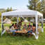 Abri escamotable pliant instantané résistant aux rayons UV de 10 pi x 10 pi avec tente en toile escamotable avec filet en filet respirant pour la terrasse-126333993