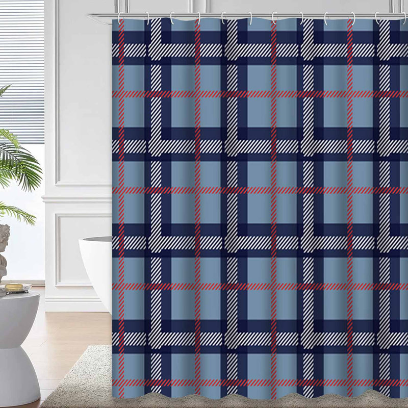 Rideau de douche Tartan, L 72 po x l 78 po