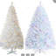 Arbre de Noël blanc avec lumières DEL, arbre de Noël artificiel 7,5 pi / 9 pi avec lumières RVB multicolores, pour la maison, la fête-1640547860