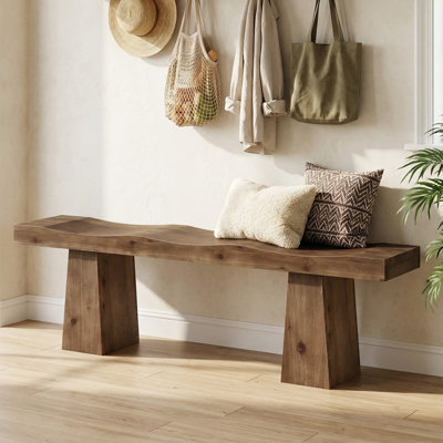 59''w Solid Wood Bench
