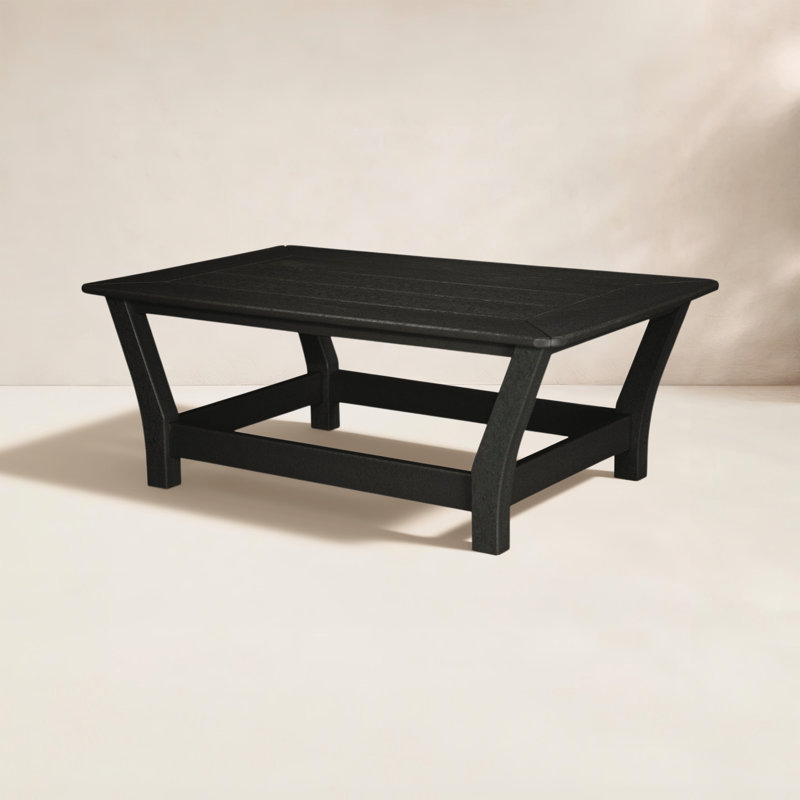 POLYWOOD Harbour Slat Coffee Table, Black