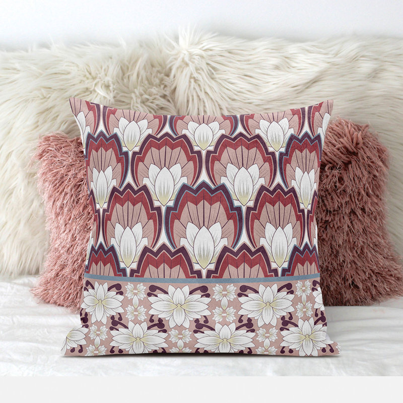 Coussin 18 x 18, Rouge / blanc
