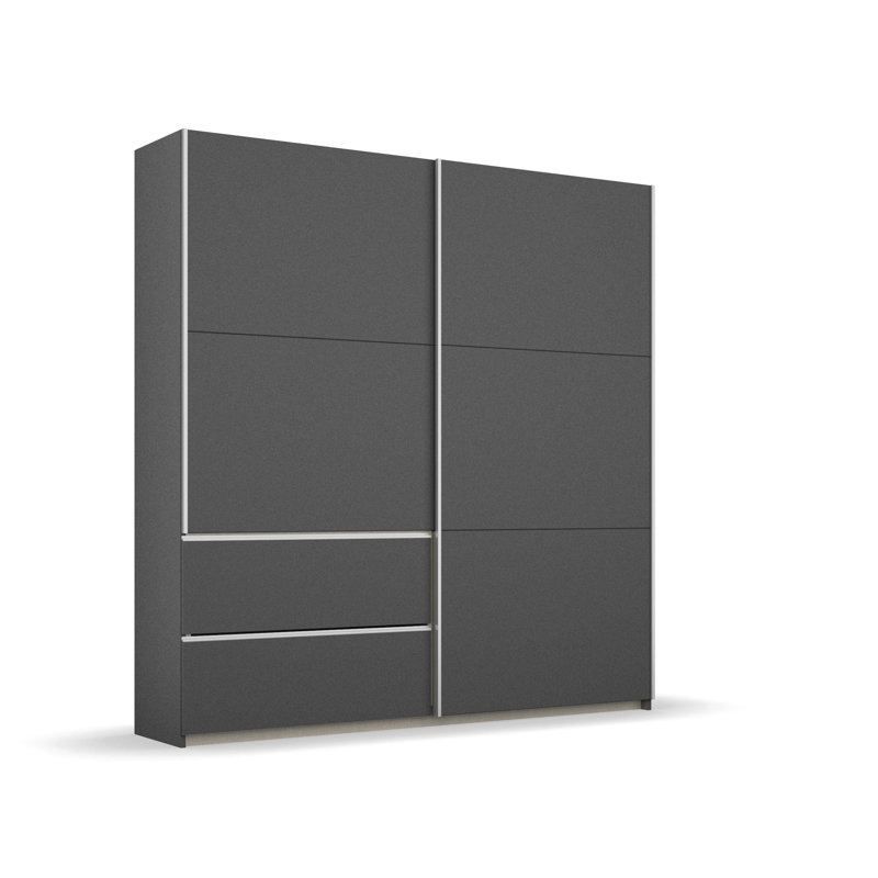 Sevilla Sliding Door Wardrobe, Grey Metallic/Grey, 210cm H x 175cm W x 59cm D