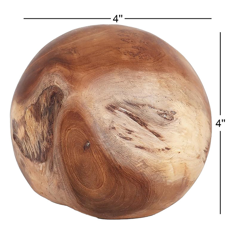 Atosha 2 Piece Decorative Teak Ball Set