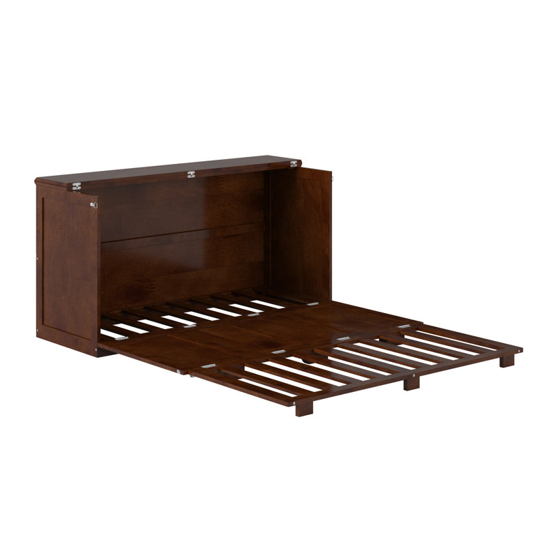 Westfield Low Profile Wood Murphy Bed Chest with 6" Mattress, Walnut
