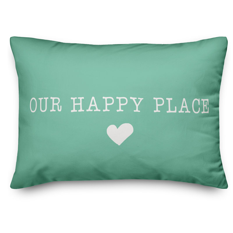  Housse de coussin rectangulaire et insert Our Happy Place, Vert menthe