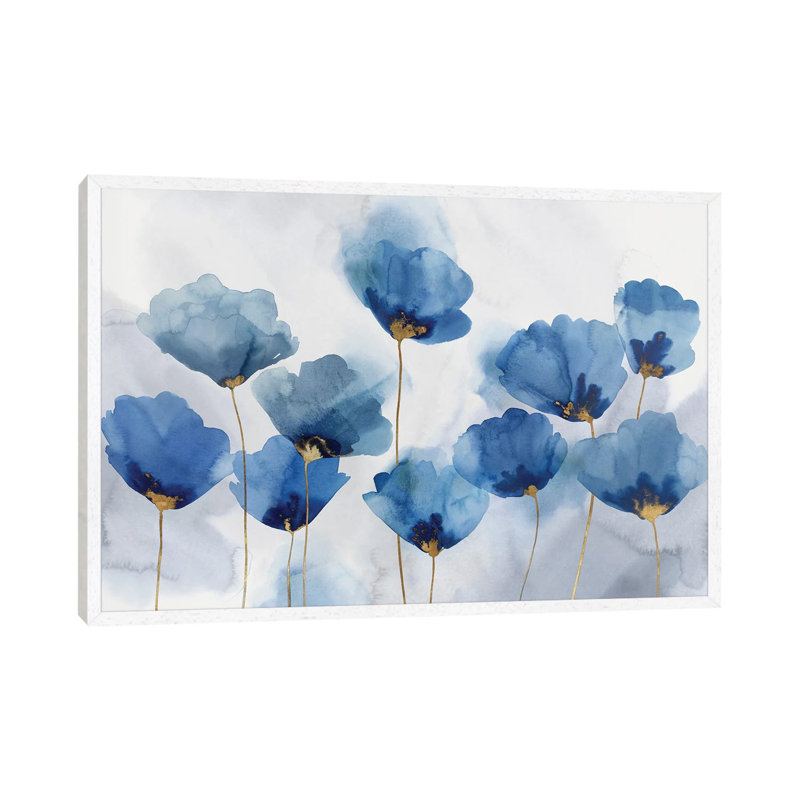 Azure Gathering by Isabelle Z - Painting on Canvas, 66.04 cm H x 45.72 cm W, White Framed