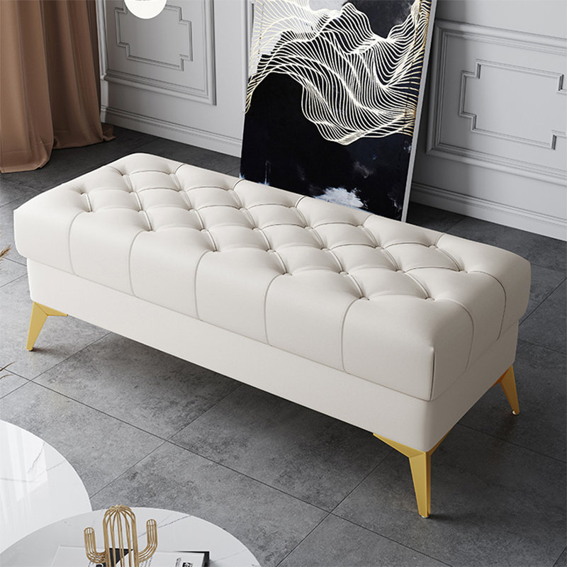 Banc rembourré blanc