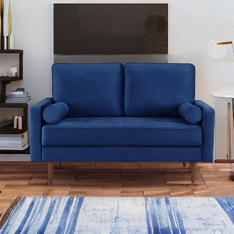 Causeuse en velours 57,1 po Ottillie, Velours bleu