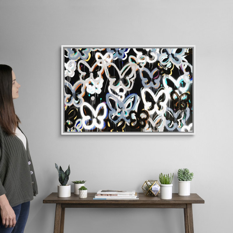Reproduction d'art sur toile, Cadre flottant blanc, H 26 po x l 38 po x P 1,75 po