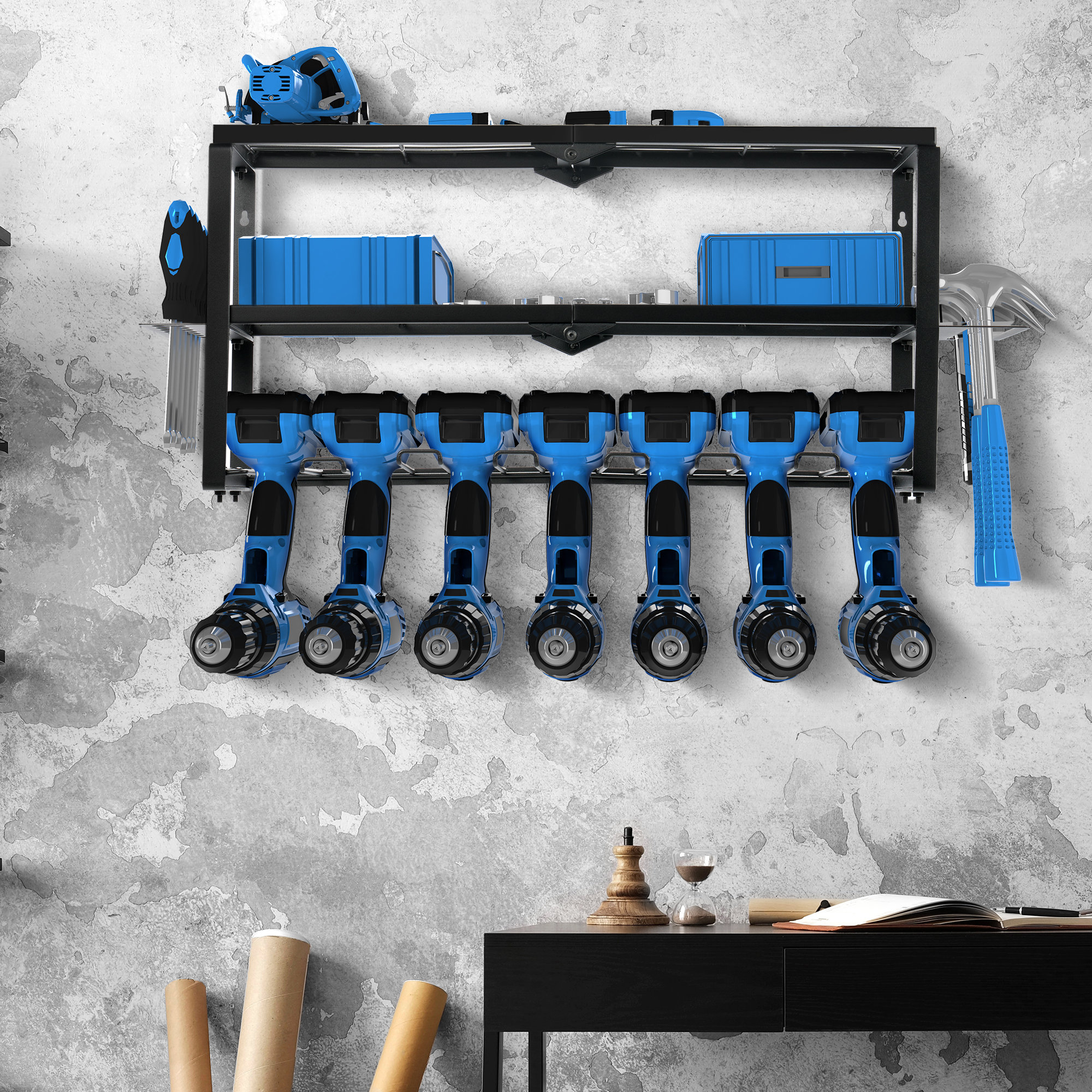 WFX Utility™ Power Tool Organizer Storage Rack Wall Mounted Tool Shelf