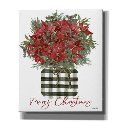 'Merry Christmas Poinsettia' by Cindy Jacobs, Canvas Wall Art