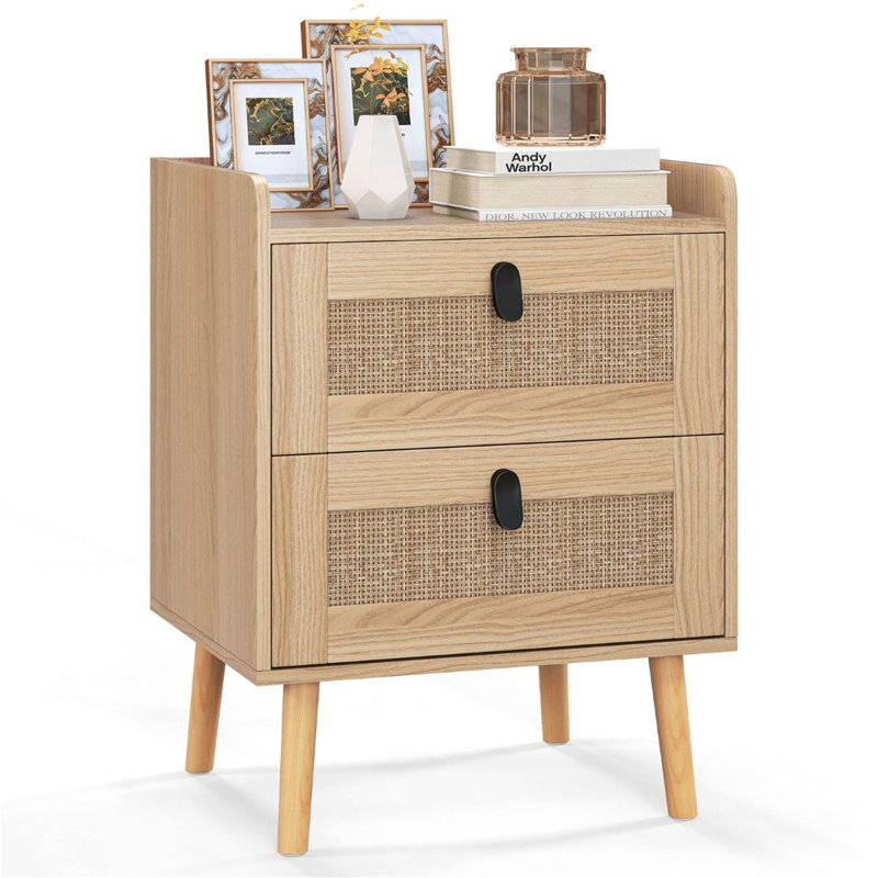 45cm W Manufactured Wood Bedside Table
