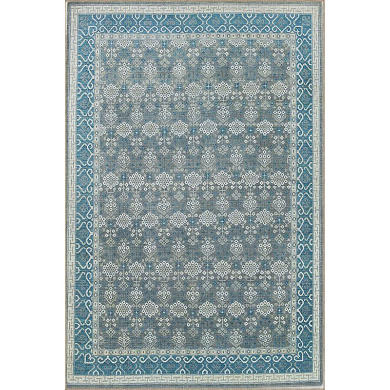 Washable Traditional Patterned Snowflake Motif Decorative Woven Area Rug, Rectangle 3'3" x 4'11" Rug Pad Included