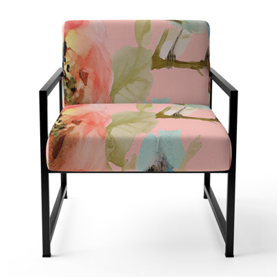 Luft Beautiful Bird Romance I - Upholstered Traditional Accent Arm Chair