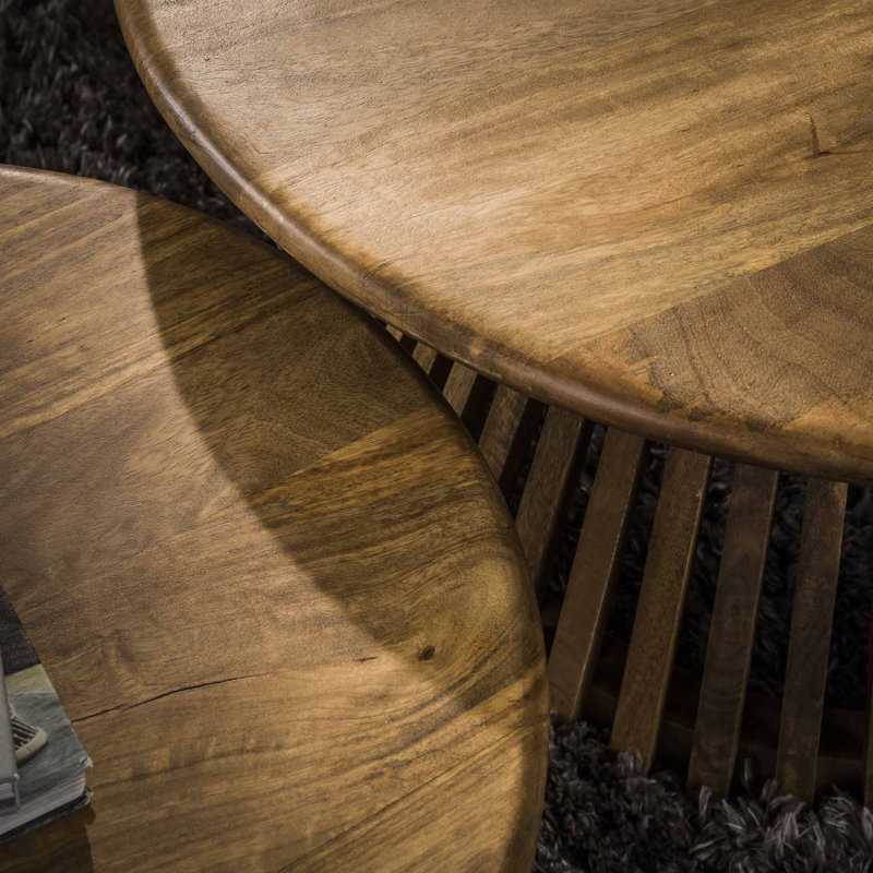 Johansson Solid Wood Drum Coffee Table