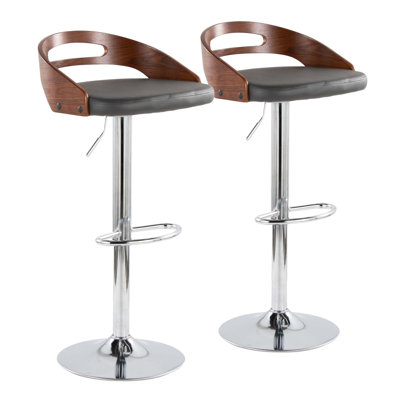 Tabouret de bar pivotant réglable Mid-Century moderne et revêtement en similicuir