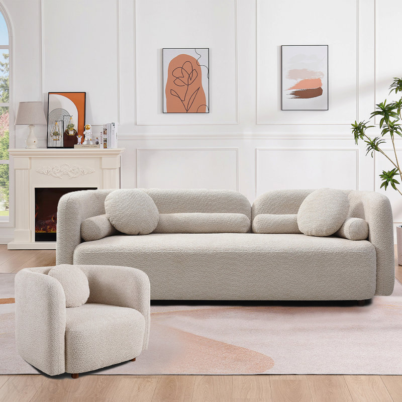 3 + 1, canapé moderne de luxe pour le salon, canapé rembourré en molleton beige pour bureau à domicile, beige clair
