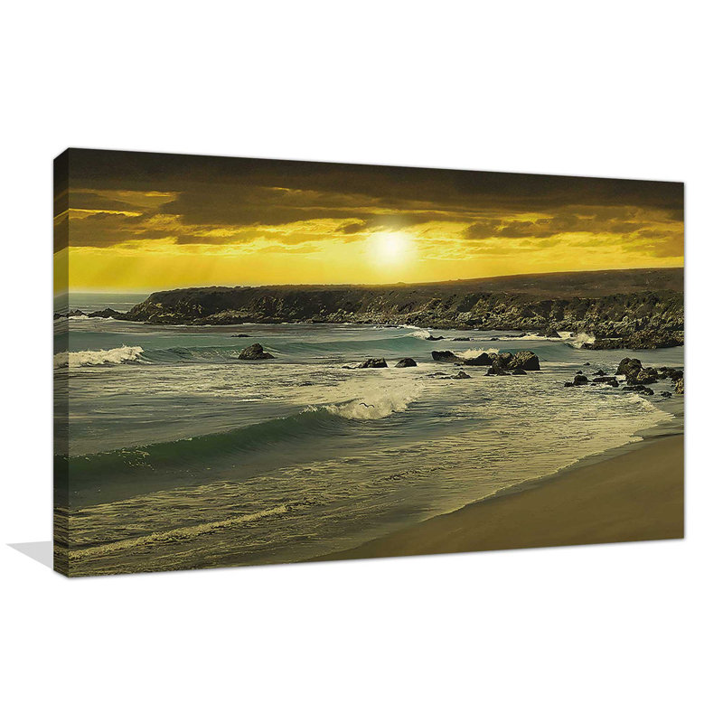 « malibu light », reproduction de photo, H 18 po x l 30 po x P 1 po, Toile tendue