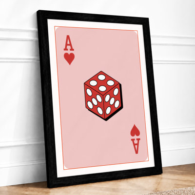 Dice & Hearts Vintage 1 Piece Single Picture Frame Wall Art