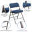 Hurshid Curved Triple Braced & Hinged Fabric Upholstered Metal Folding Chair-1313692020