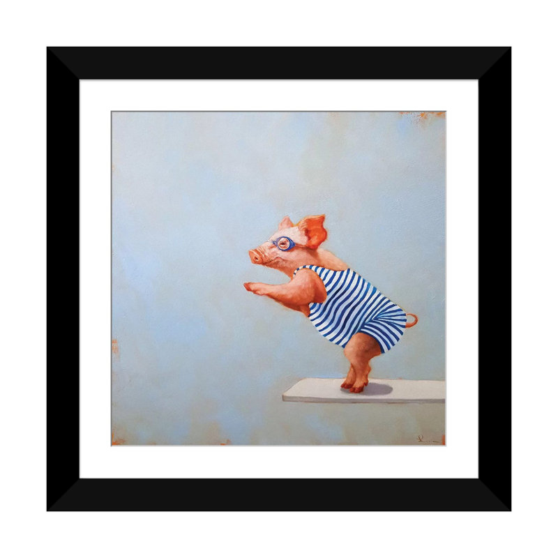 « the plongée », reproduction sur toile, Papier d'art encadré noir, H 3 po x l 16 po x P 16 po, Blanc