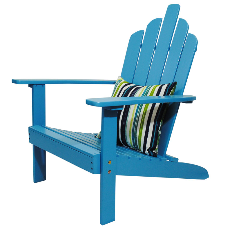 Chaise Adirondack en bois massif Ivania, Turquoise