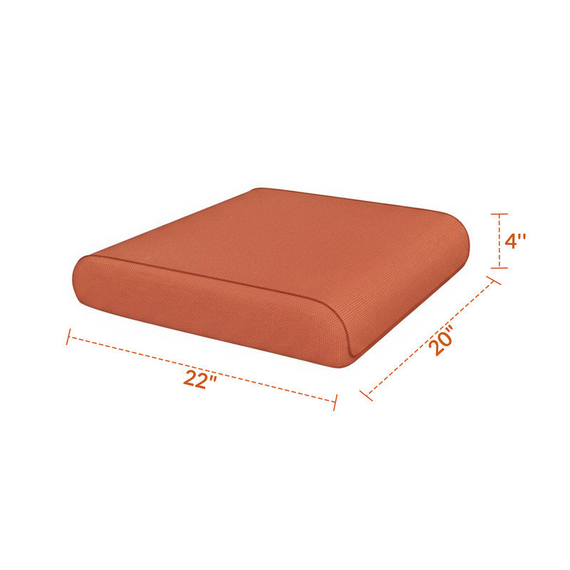 Coussin de repose-pieds d'extérieur Sunbrella 3295, Toile brique