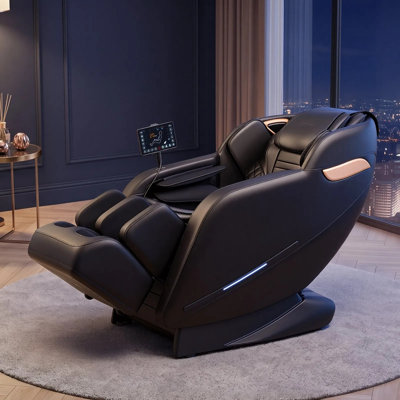 Fauteuil de massage, fauteuil de massage 3D à gravité complet avec repose-pieds extensible, modes automatiques, coussins gonflables, chauffage à la taille et aux jambes, haut-parleur Bluetooth, commande à écran tactile, pour la maison et le bureau