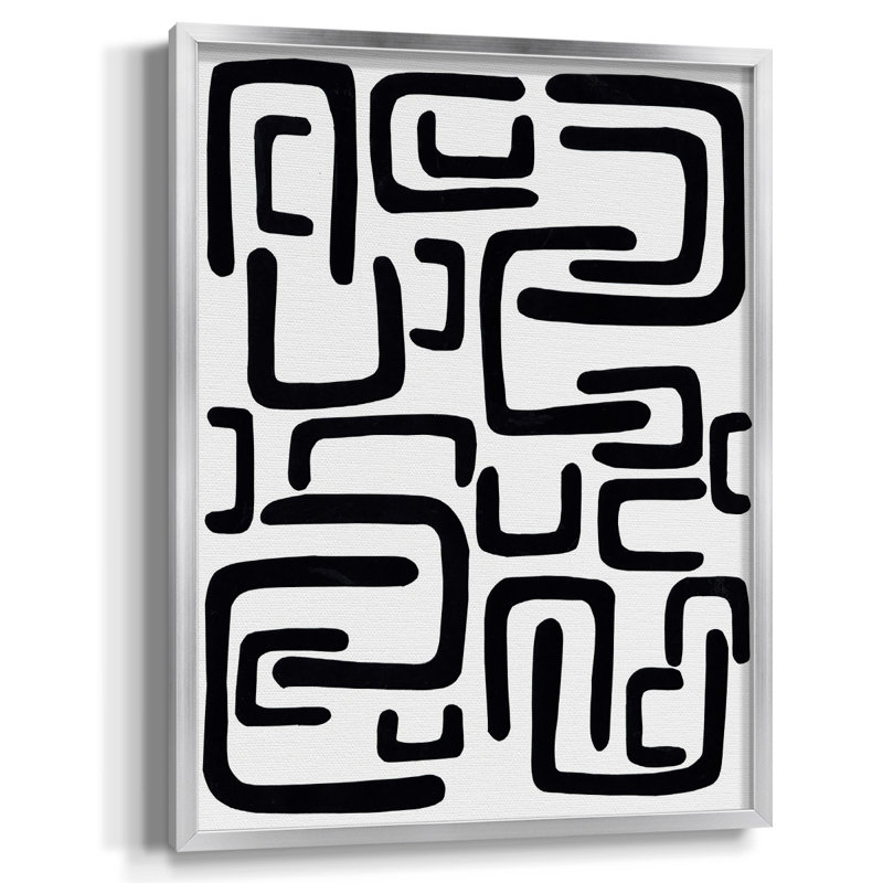 Shuffle II - impression d'un seul cadre photo, H 24,5 po x l 18,5 po, Pas de tapis, Toile avec cadre argenté