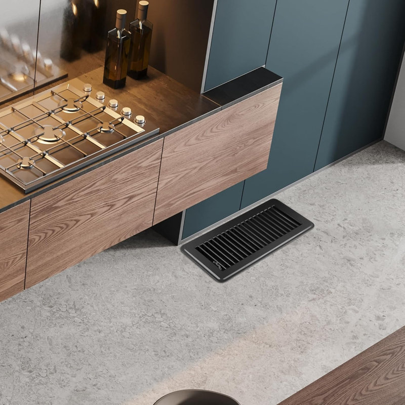 4 x 10 registre de plancher, couvercles d'évent noirs pour plancher de maison