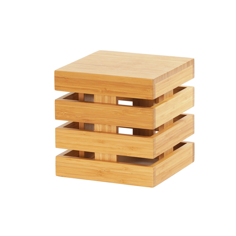 Square Crate Riser, 9" H x 9" W x 9" D, Bamboo