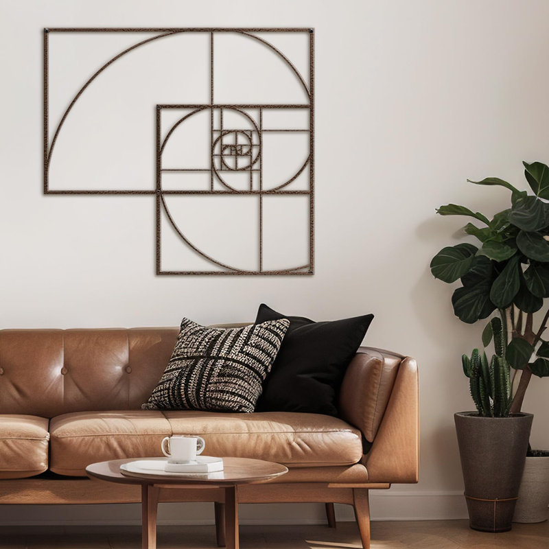 Décoration murale en métal, H 18 po x l 18 po x P 0,05 po, Bronze