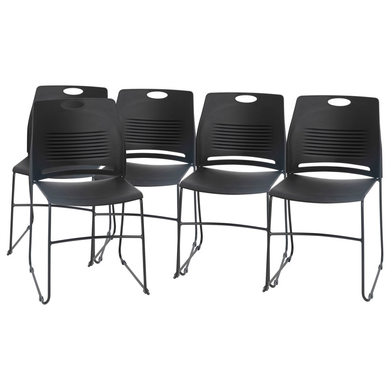 Hercules Series Commercial 660 LB. Chaises empilables en acier, Noir